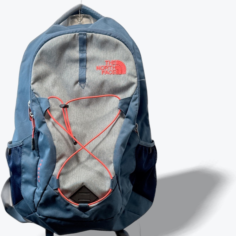 The North Face Jester Backpack Blue Grey Orange FlexVent Daypack Hiking Gorp OS